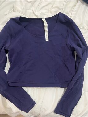 Lululemon purple crop top long sleeve